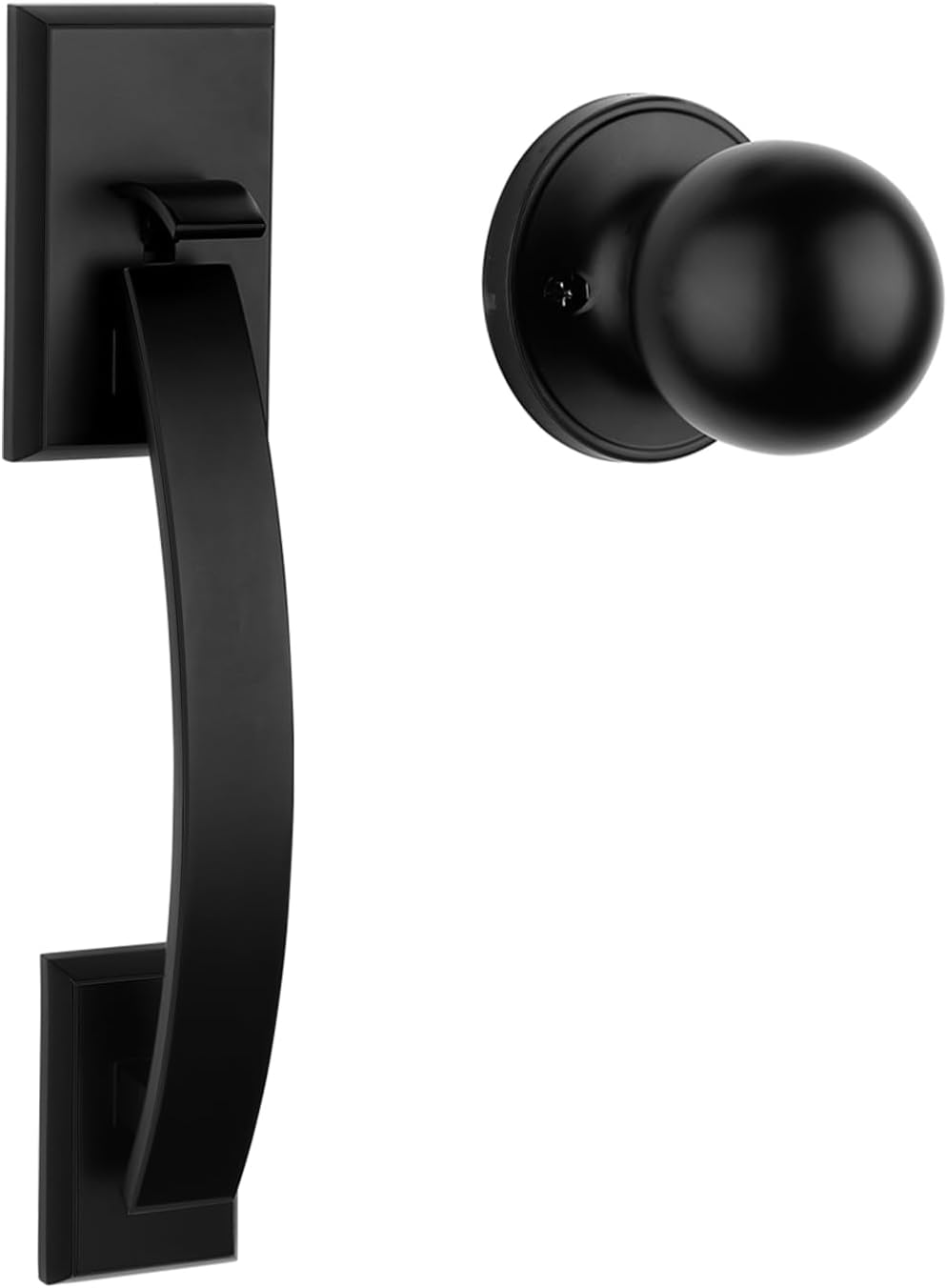 Hadims Matte Black Door Handle Exterior, Entry Door Handle and