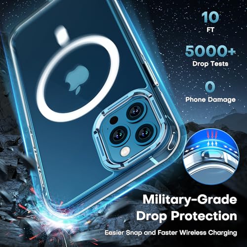 Image of TAURI for iPhone 12 Pro Max Case, Compatible with Magsafe [Yellowing Resistant] with Screen Protectors, Military-Grade Protection, Slim Magnetic Phone Case for iPhone 12 Pro Max, Clear, 6.7 inch