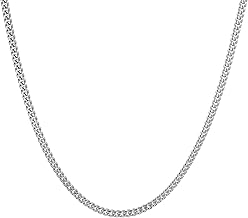 RWQIAN Men's Curb Chain Necklace 3 mm - 9 mm Wide Stainless Steel Silver/Gold/Black Curb Chain Necklace Link Chain 14K Gold Plated Classic Link Chain Length 45-65 cm Gift for Women Men
