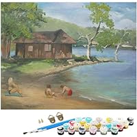 NNALEGS Peinture Par Numero Adulte Forêt 40X50Cm Avec Cadre Peinture Par Numero Enfant Paysage,Peinture Acrylique Et Toile Par Numero Kits,F1