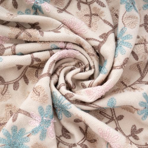 Embroidered Pashmina Shawl Wrap – Women’s Soft Tassel Scarf, Elegant Evening Wedding Party Wrap, Winter Travel Gift4