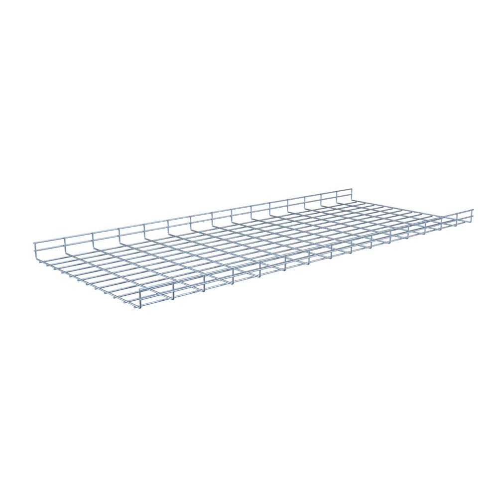 NavePoint Wire Mesh Cable Tray, Electro Zinc Plated, Silver Steel, 1.97 x 23.63 x 59.06 inch, 2-Pack