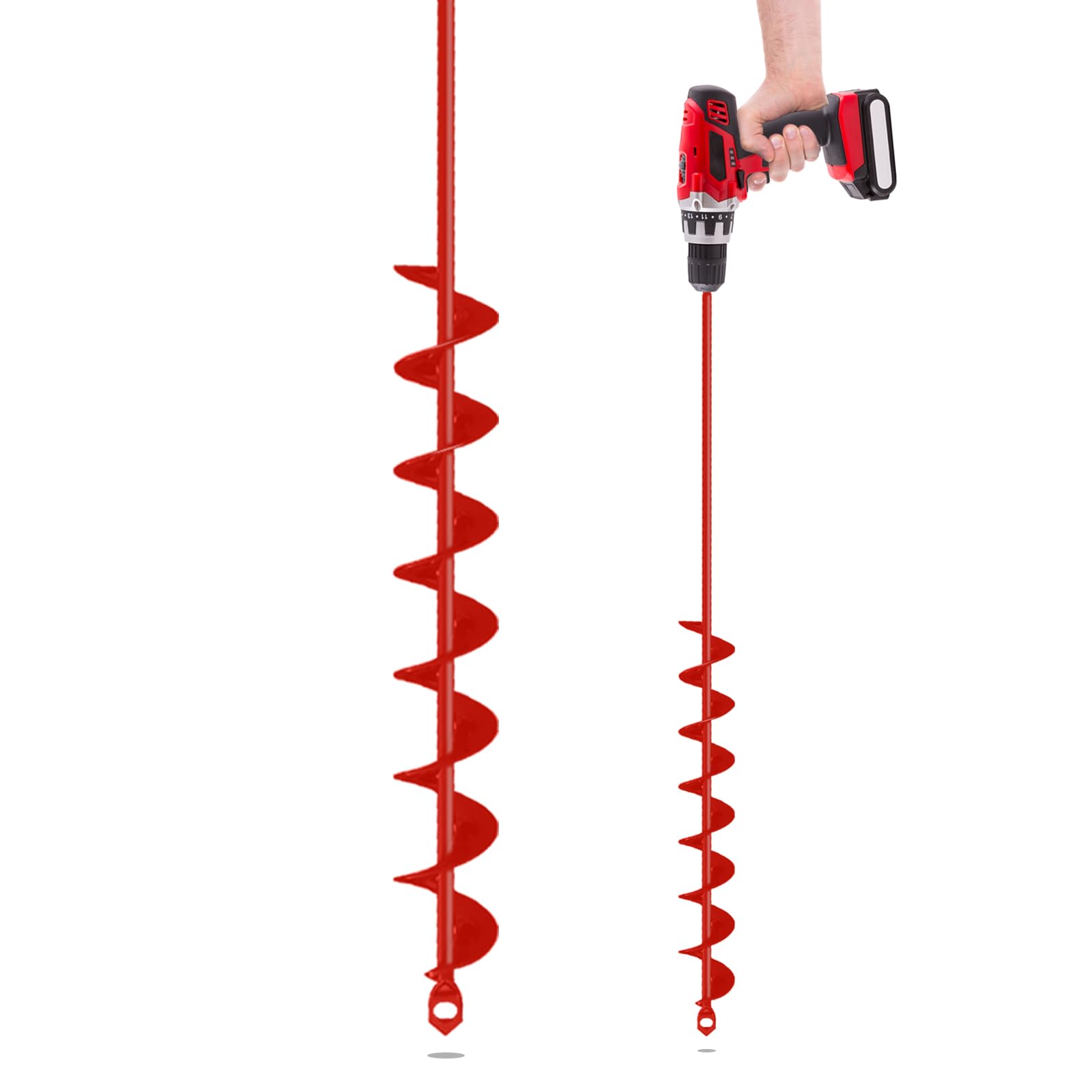 SYITCUN Auger Drill Bit for Planting - 2" X 32" Heavy-Duty Garden Auger Spiral Drill Bit - Bulb Planter Tool & Auger Post Hole Digger - 3/8" Hex Drive Drill