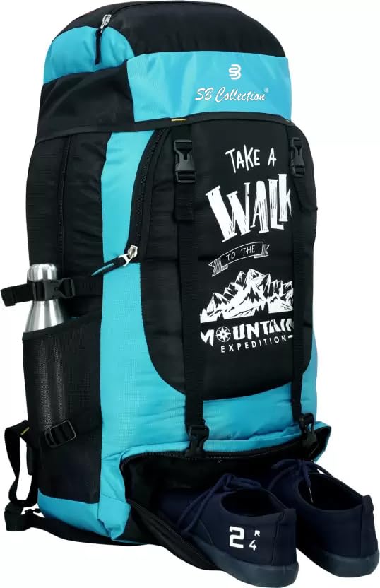Image of SB Collection 60 L Hiking Rucksack, Water Repellent 600D Oxford Canvas, Unisex Trekking and Camping Travel Bag