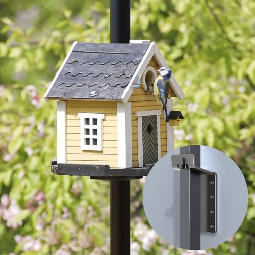 Wuno Shop T Post Brackets , T Post Target Hanger, Fence Bracket for T Shape Fence Posts, T Post Corner Brace for Posting Signs, Trail Camera Mount, Bird House Feeder, Mailbox -Black 6 Pcs - Thumbnail 5