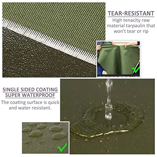 Bâche de jardin imperméable toile verte 1,8x3,6m bâche caravane