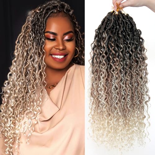 Goddess Locs Crochet Hair 8Packs Faux Locs(1B/27/613, 18inch(Pack of 8))