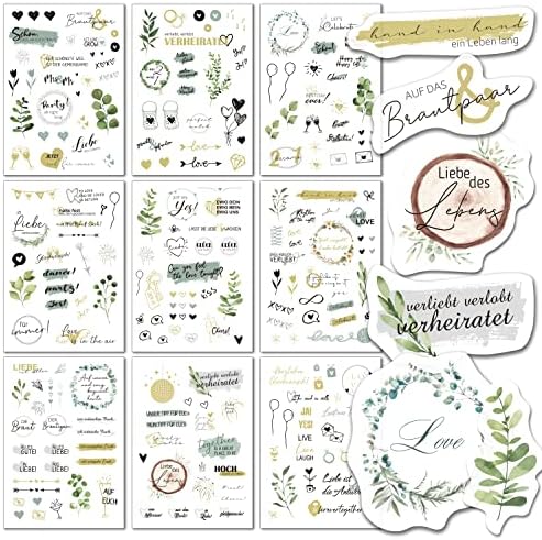 496 Stück Hochzeitssticker Set - Vintage Aufkleber Für Gästebuch & Scrapbooking