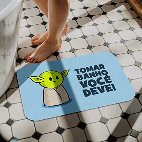 Tapete de Banheiro DrPepper Minioda Tomar Banho Você Deve cor:Azul