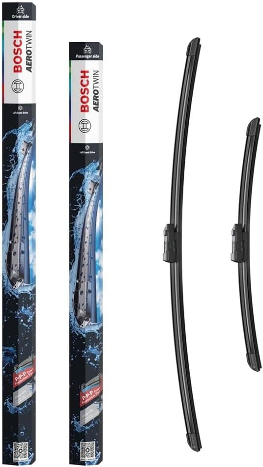 Bosch Aerotwin Aerotwin eA 945 S - Jeu de 2 Balais d'essuie-glaces de Remplacement Avant - Livrés avec Adaptateur Pré-assemblé - 650 mm / 400 mm - Boîte...