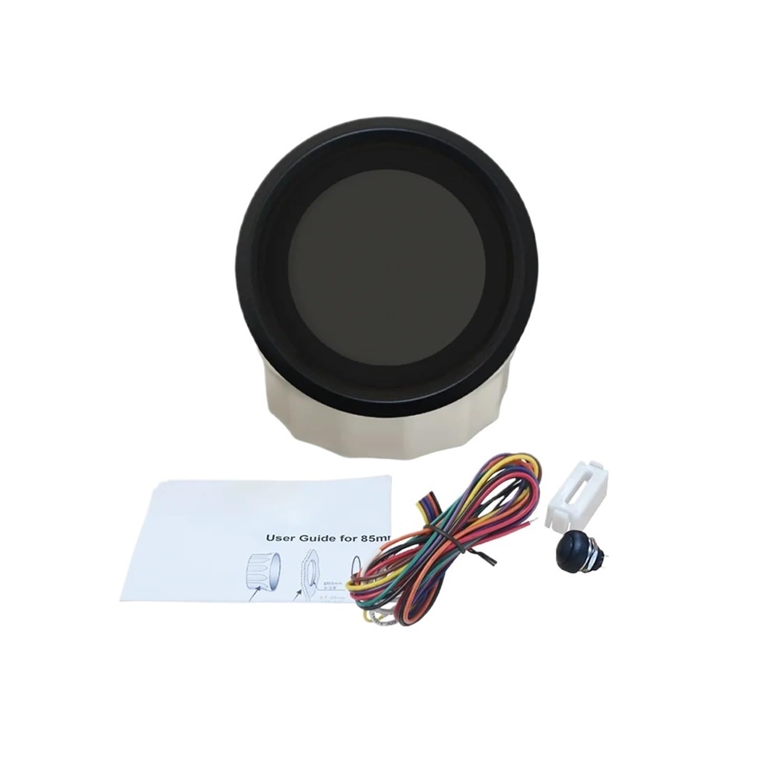 Obrotomierz cyfrowy, 85mm Obrotomierz 6 W 1 0-19999RPM Godziny Woltomierz Poziom Paliwa Temperatura Wody Ciśnienie Oleju 12V/24V do tokarki samochodowej do kół silnikowych(BN)