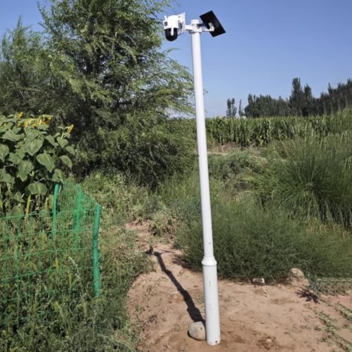 Poteau pour caméra de sécurité 250cm avec bras de fixation et paratonnerre pour extérieur - 2