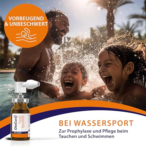 OtoCura Ohrenspray 10 ml, Ohrenreiniger aus Olivenöl, Mandelöl und Calendulaöl zur Ohren Reinigung und Pflege des äußeren Gehörgangs