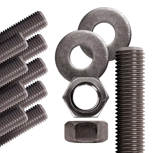 Image of Conquest A307 Unfinished Threaded Rod 1 /4 inch-20 x 36 Inches (10-Pack) - Coarse Threaded All-Thread Rods - ASTM A307 Grade A Standard