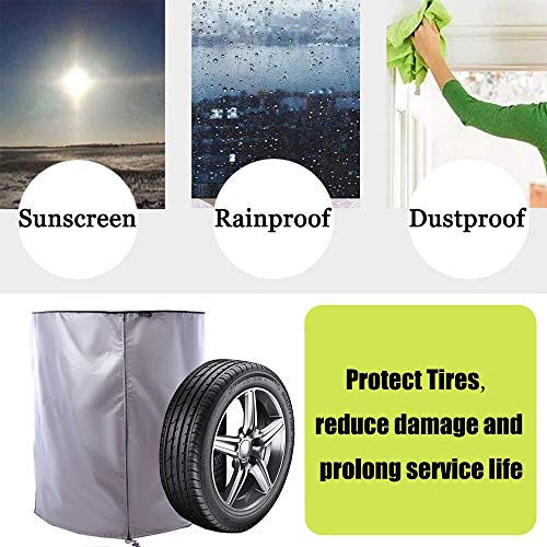 Teuffe Ø80cm x H117cm universele bandenafdekking voor 4 banden beschermhoezen bandenhoezen 18 tot 22 inch - Image 5