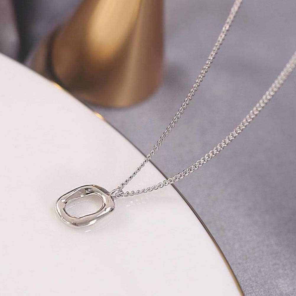 Geometric Necklace for Girls Versatile Accessories Silver