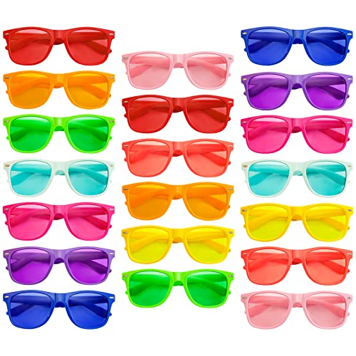 Pibupibu 20 Pack Colorful Party Sunglasses Bulk, Wholesale Neon Sunglasses for Adult Party Favor, Unisex