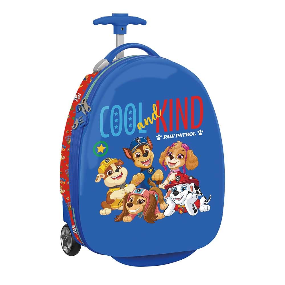 Safta | Maleta Infantil 16″ Patrulla Canina Cool, Equipaje Infantil con 2 Ruedas y Asa Telescópica, Interior Forrado con Bolsillo de Red con Cremallera, Cintas Elásticas, ABS+PC, Medidas 28x23x43 cm
