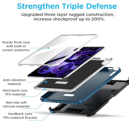 Aicase Ipad 10Th Generation Case 2022 With Belt Clip Ipad 10.9 Inch Case Heavy Duty Shockproof Triple Layer Defense With Built-In Screen Protector Full-Body Rugged For Ipad 10Th Gen_4 thumb #1