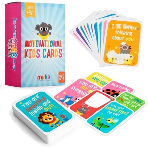 merka Affirmation Cards for Kids Lunch Notes for Kids Lunchbox Notes for Kids Set of 50 Flash Cards Daily Affirmation Cards Lunch Box Notes for Kids Positive Affirmation Cover