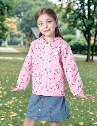 Image of COSLAND Toddler Boys Girls Rain Jacket Waterproof Hooded Raincoat, 2-5T