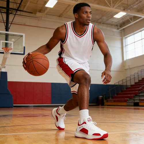Image of Beita Basketball Shoes for Men High Upper Sneakers Breathable Sports Shoes Anti Slip
