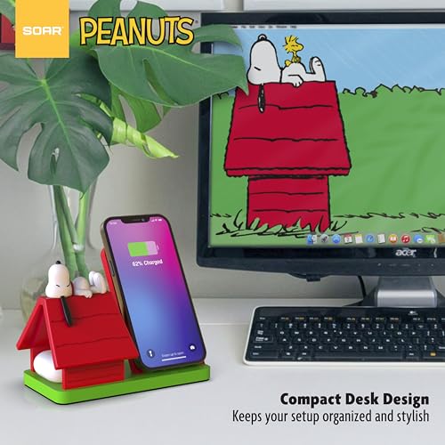 Image of SOAR Peanuts Wireless Charging Station Red Dog House