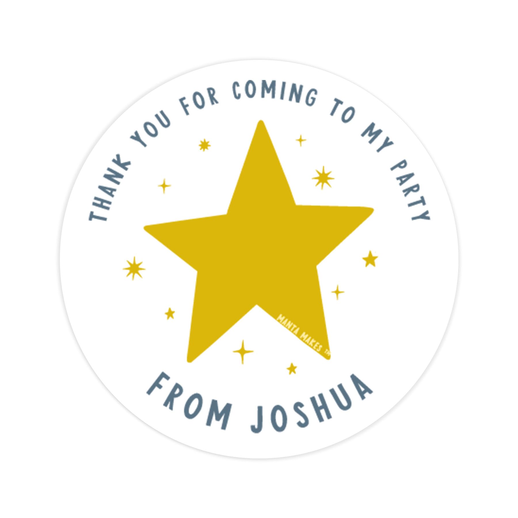 Thank you for coming to my party birthday sticker personalised or generic rainbow or star | birthday stickers | birthday label birthday party | birthday labels party (Star - personalised)