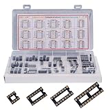 CHIPNEW 60Pcs 19-in-1: SN74LSxx Series Logic IC Assortment Kit+DIP Socket,15 Types 74LS00~74LS574 TTL, Low-Power Schottky Logic IC+4 Types DIP Socket(DIP8+DIP14+DIP16+DIP20)