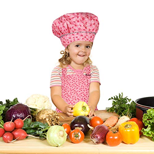 Kids Apron And Chef Hat Set, Adjustable Cotton Child Aprons With 2 Pockets Cute Girls Boys Kitchen Bib Aprons For Cooking Baking Painting #TOP6