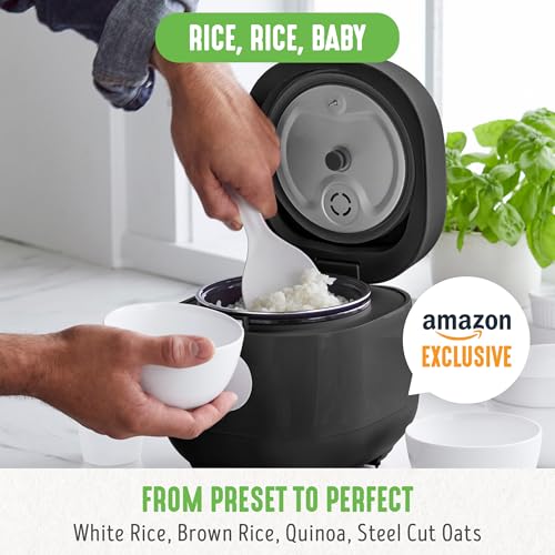 image for GreenLife 4-Cup Digital Rice Cooker, PFAS & PFOA-Free Removable Cerami