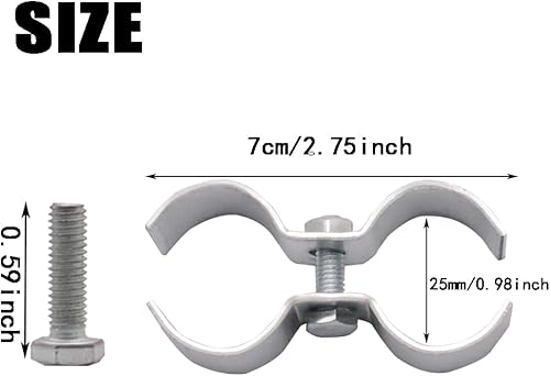 Miniatura 3 de Hdtyyln - Abrazadera de doble tubo, 6 abrazaderas de panel de valla de eslabones de cadena resistentes para conector de poste de estante,