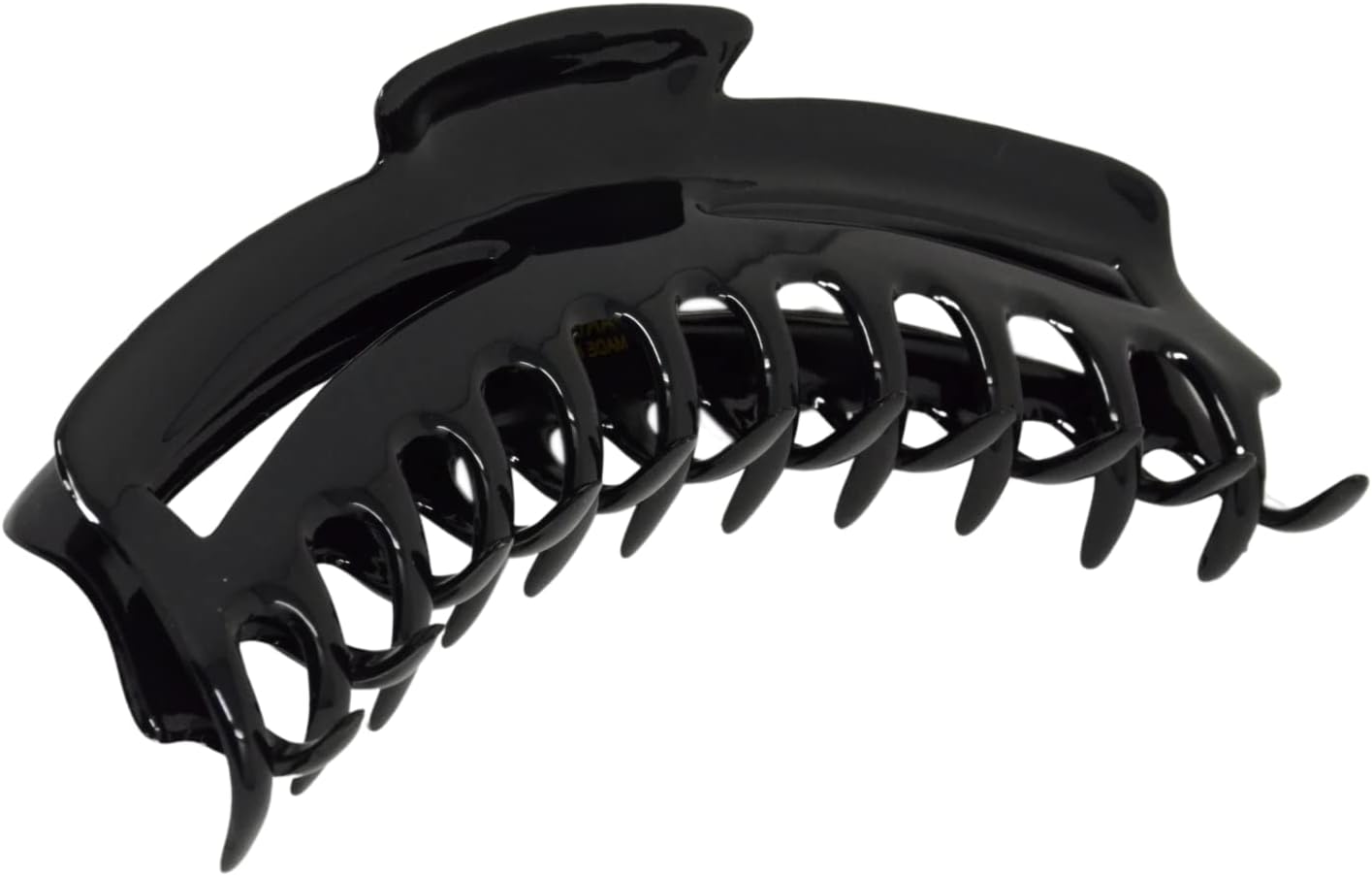 Parcelona French Bend Narrow Large Jumbo 15cm Black Cellulose Covered Spring Jaw Hair Claw Clip Clutcher Clamp