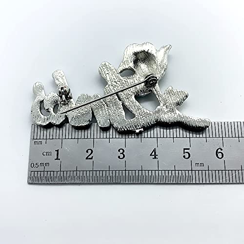 Image of Exquisite green rhinestone inlaid round LINKS letter metal brooch the links incorporated society jewelry pin
