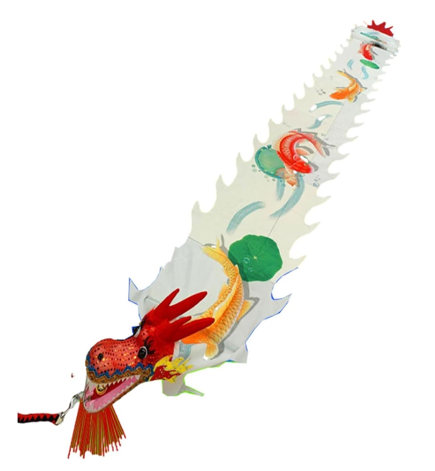 BJfhRH Outdoor Sports Traditional Chinese Lion Dance Ribbon Streamer 3D Plastic Dragon, Cloth Props For Fitness Exercise Performance Festival Celebration(C,6m)