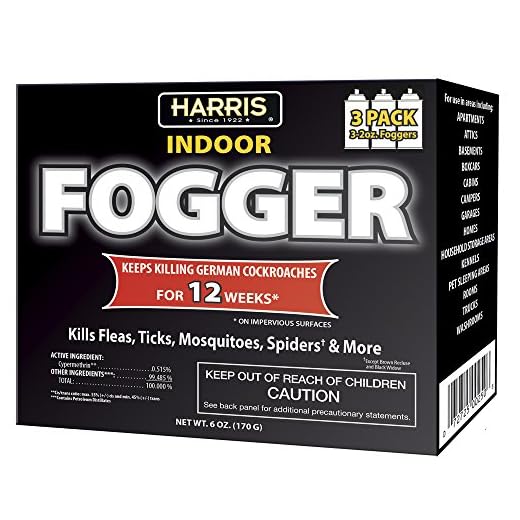 HARRIS 12 Week Indoor Insect Fogger, 3 Pack, for Roaches, Fleas, Ticks, Mosquitos, Spiders and More