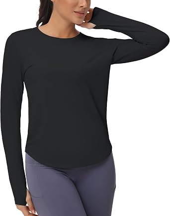THE GYM PEOPLE Women's Long Sleeve Workout Shirts Athletic Hiking Tops