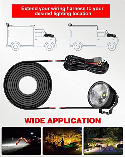NAOEVO 20 Gauge Wire 2 Conductor Electrical Wire, 20 AWG Stranded PVC Cord, 12V Low Voltage/Tinned Copper/Flexible Cable for Automotive Wiring, Lamp Cord, Marine Cable (50FT)