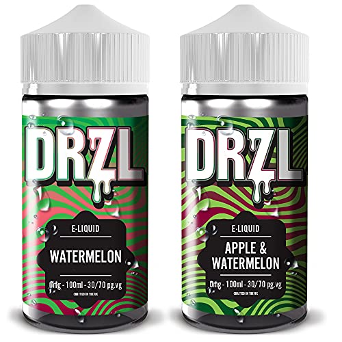 2-x-100ml-Vape-Liquid-Twin-Pack-Watermelon-Apple-Watermelon-DRZL-E-Juice-Vape-Juice-E-Liquid-7030-E-Liquid-with-No-Nicotine-Shots-Nicotine-Free-0mg-Shortfill