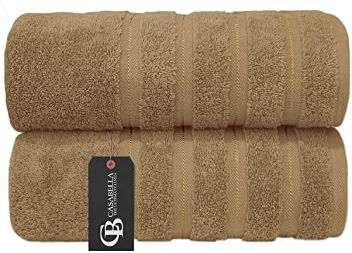 Casabella Premium Quality 2 Pk Purple Bath Sheets 100% Combed Cotton 650 GSM Jumbo Bath Sheet Set Quick Dry Towels Bath Sheets Highly Absorbent 2 Purple Extra Large Bath Towels