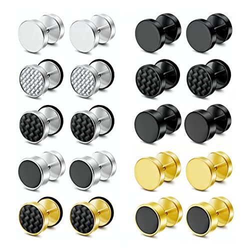 KALVICA 10 paia Orecchini Tondi Neri Orecchini in