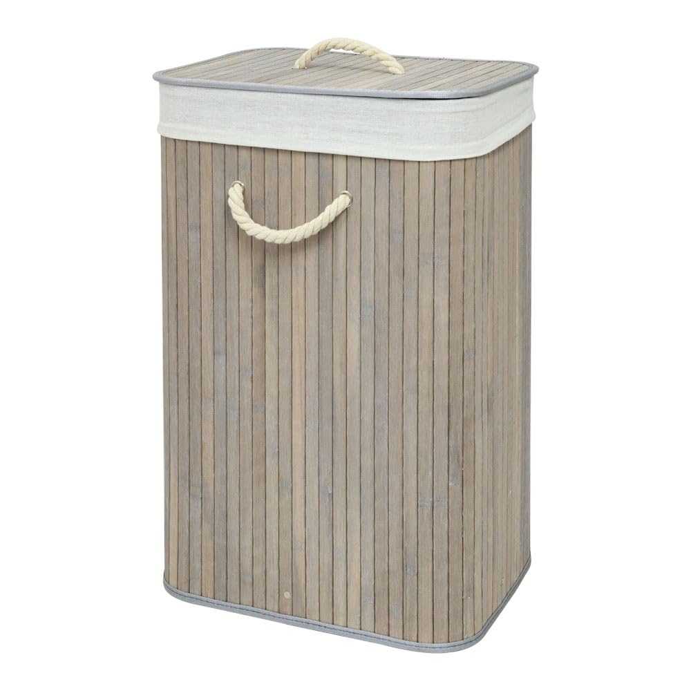 Amazon｜Asia-kobo ランドリーバスケット バンブーバスケット 持ち手付