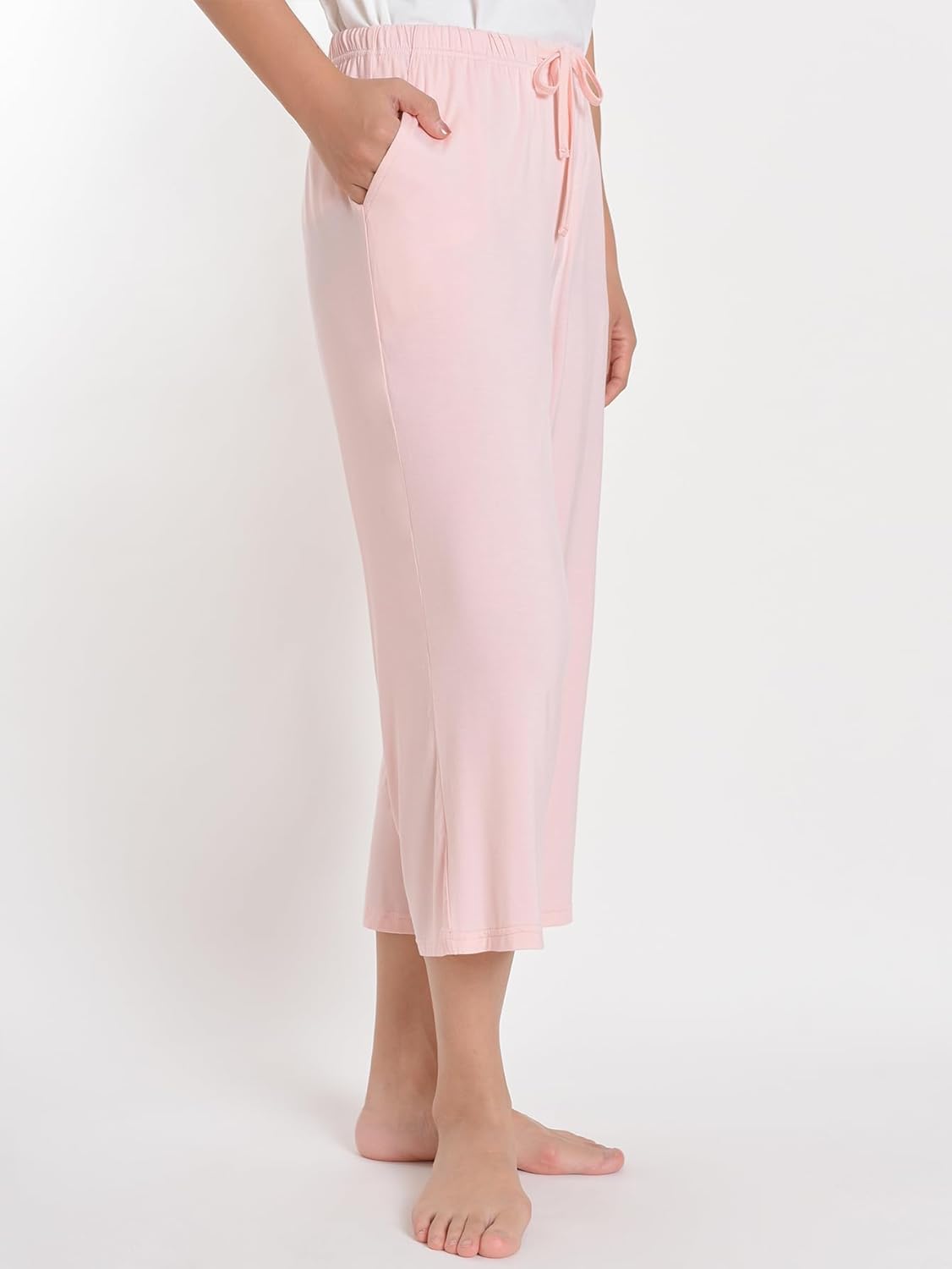 Latuza Women's Bamboo Viscose Wide Leg Capri Pajama Pants Loose Lounge Capris - Image 4