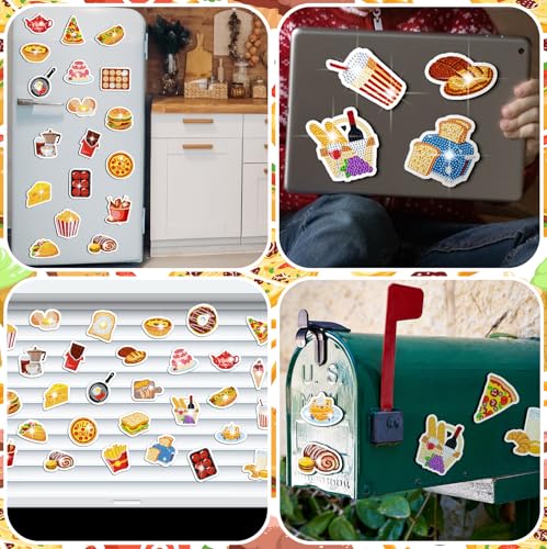 Kit de 30 Imanes Decorativos de Arte Diamante Temática Comida miniatura 5