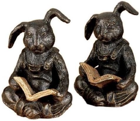 Amazon.com: Reading Rabbit Bookends Bronze Finished Iron : Home & Kitchen