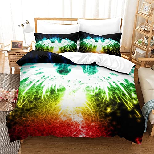 Housse de couette oiseau 220x240cm à fermeture éclair pour lit double 3 pièces