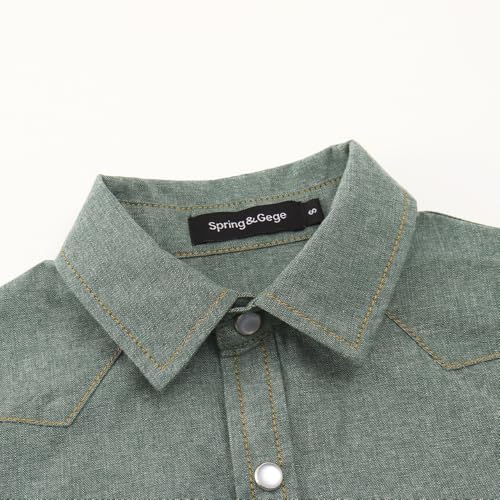 Image of Spring&Gege Boys' Long Sleeve Western Cowboys Pearl Snap Button Down Shirts (5-14 Years)