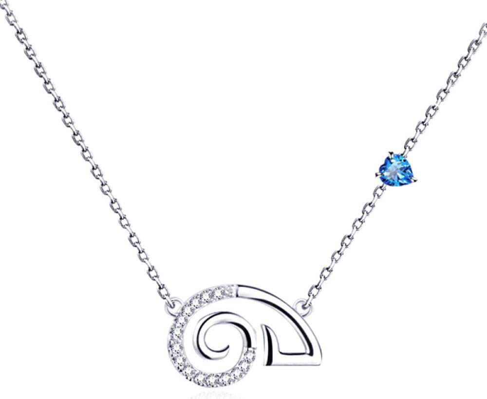 DHRH DHRH Collar Personalizado, Collar de Plata para Mujer, Collar con Colgante de horóscopo, Collar de Estrellas, Regalo de cumpleaños de San Valentín, Aries