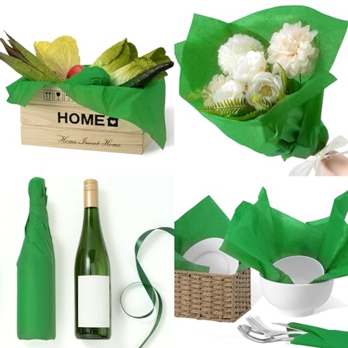 Image of Simetufy 115 Sheets 14 x 20 Inch Green Tissue Paper for Gift Bags