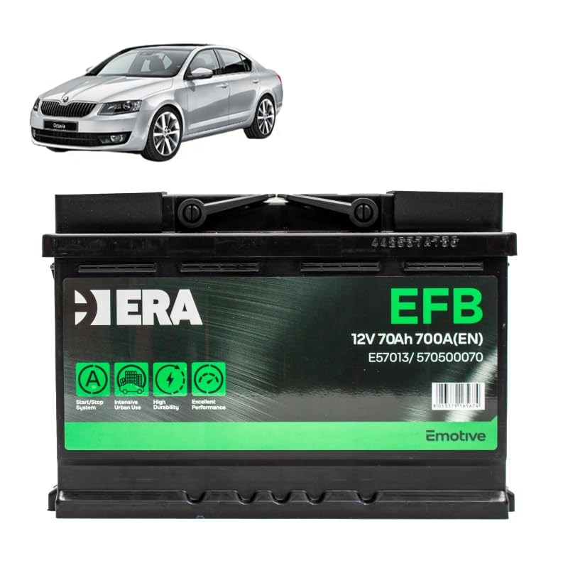 Batteria 70Ah EFB per Skoda Octavia III 1.0 1.5 2.0 TSI benzina 1.6 2.0 TDI gasolio 2012-2021